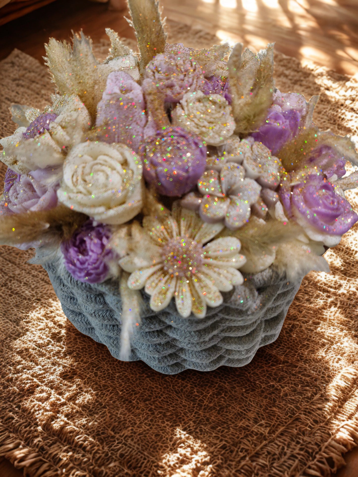 Cesto de Flores em Cera