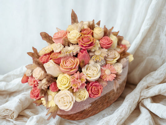 Cesto de Flores em Cera